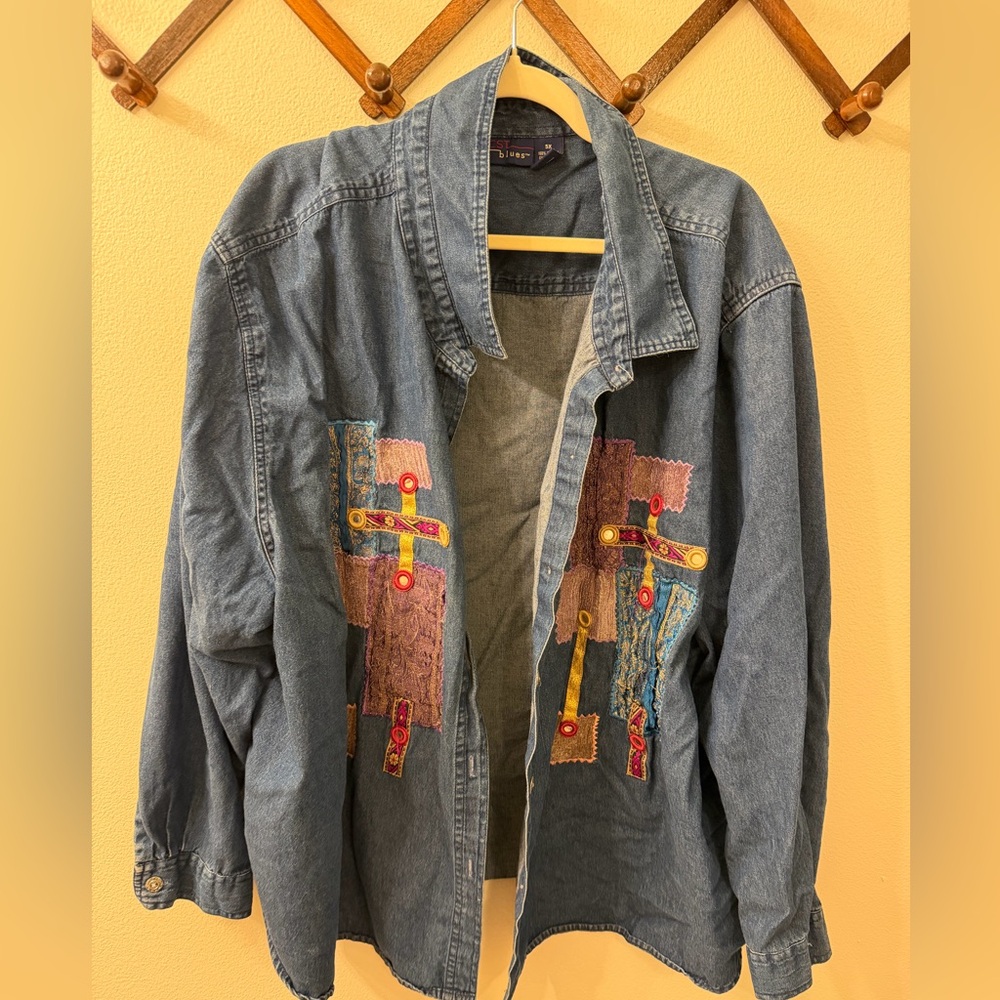 CST BLUES chambray button down 5xl women’s plus 100% cotton